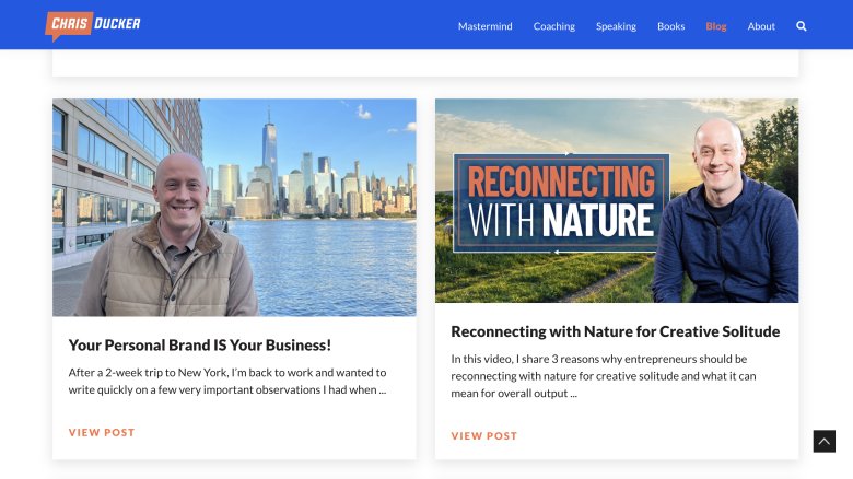 Chris Ducker website about online business