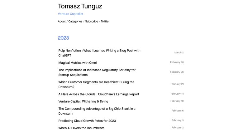 Tomasz Tunguz website