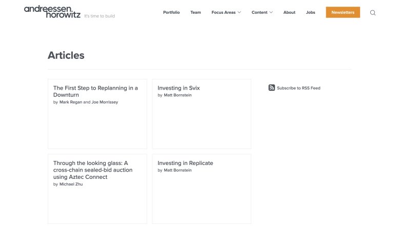 Andreessen Horowitz website