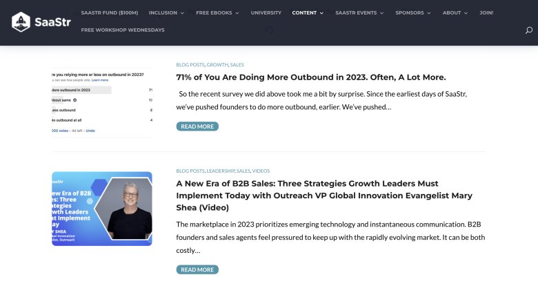 SaaStr Blog website