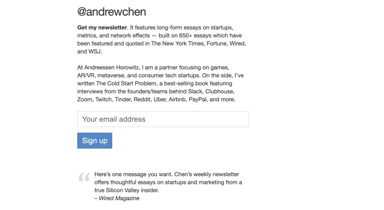 Andrew Chen website.