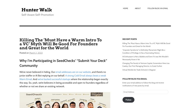 Hunter Walk website.