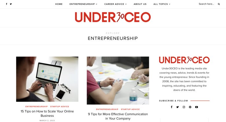 Under30CEO website